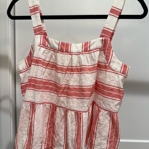 LOFT Red and White Striped Top